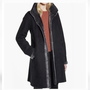 HiSO Reversible Genuine Shearling Coat in Black Size 8